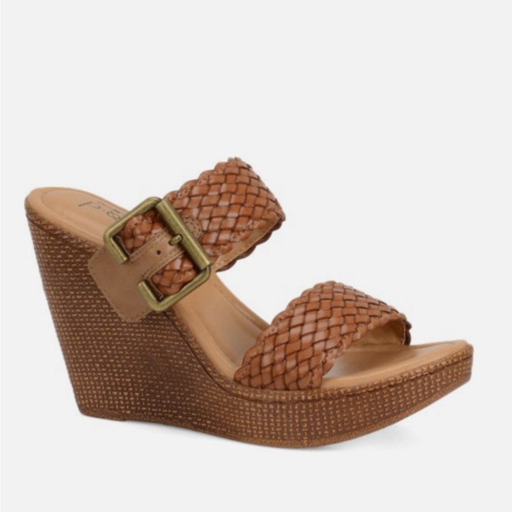 Brown Woven Wedge Sandals